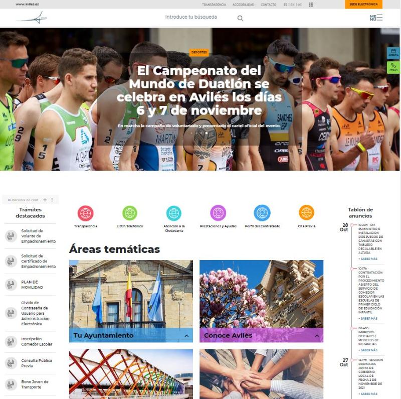 Ya está operativo el nuevo portal web municipal www.aviles.es